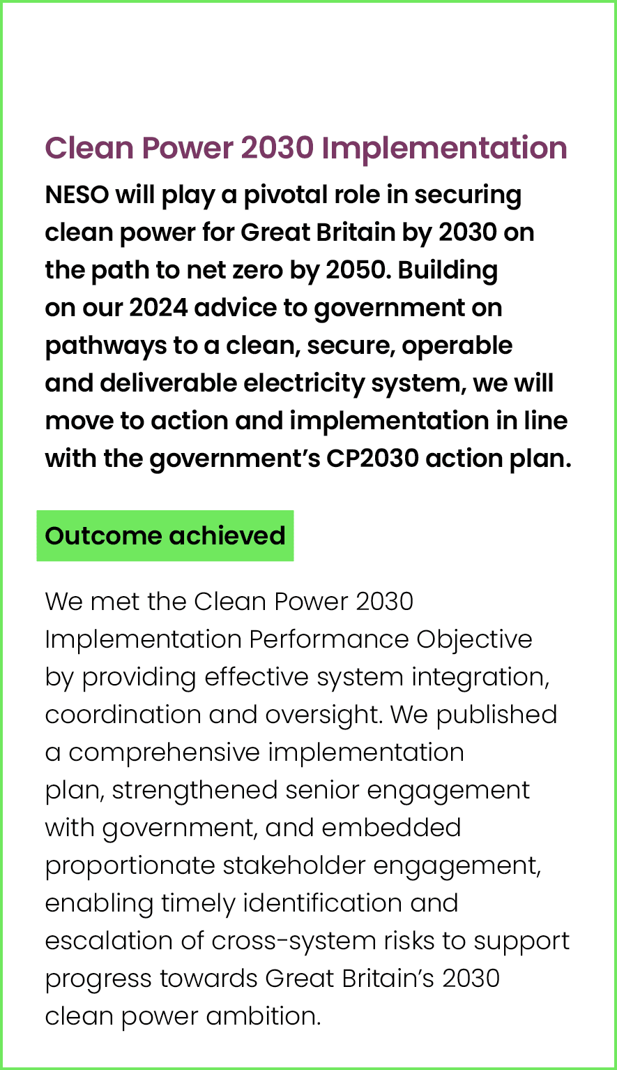 Clean Power 2030 Implementation NESO will play a pivotal role in securing clean power for Great Britain by 2030 on th...