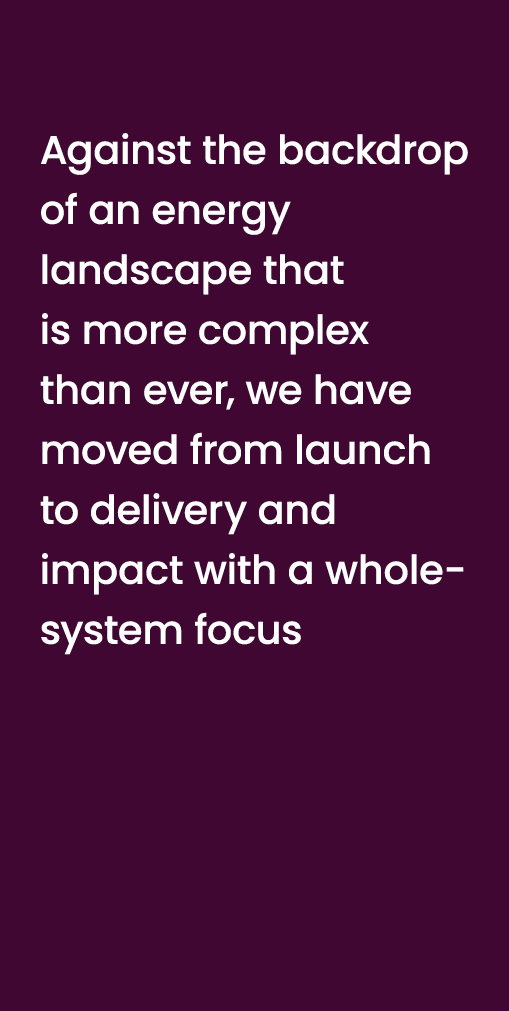 Against the backdrop of an energy landscape that is more complex than ever, we have moved from launch to delivery and...