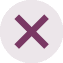 A purple x on a white background. Description generated by AI