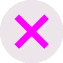 A pink circle with a black x in it. Description generated by AI
