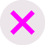 A pink circle with a black x in it. Description generated by AI