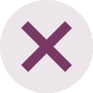 A purple x on a white background. Description generated by AI