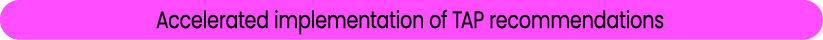 Accelerated implementation of TAP recommendations 