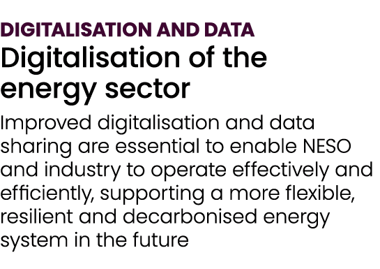 Digitalisation and Data Digitalisation of the energy sector Improved digitalisation and data sharing are essential to...