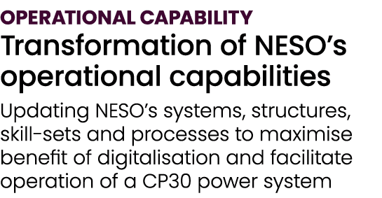 Operational Capability Transformation of NESO’s operational capabilities Updating NESO’s systems, structures, skill s...