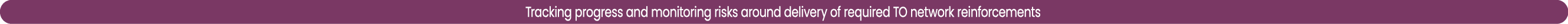 Tracking progress and monitoring risks around delivery of required TO network reinforcements 