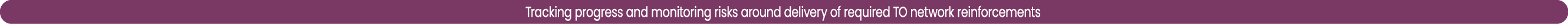 Tracking progress and monitoring risks around delivery of required TO network reinforcements 