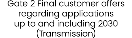 Gate 2 Final customer offers regarding applications up to and including 2030 (Transmission) 