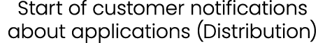 Start of customer notifications about applications (Distribution)