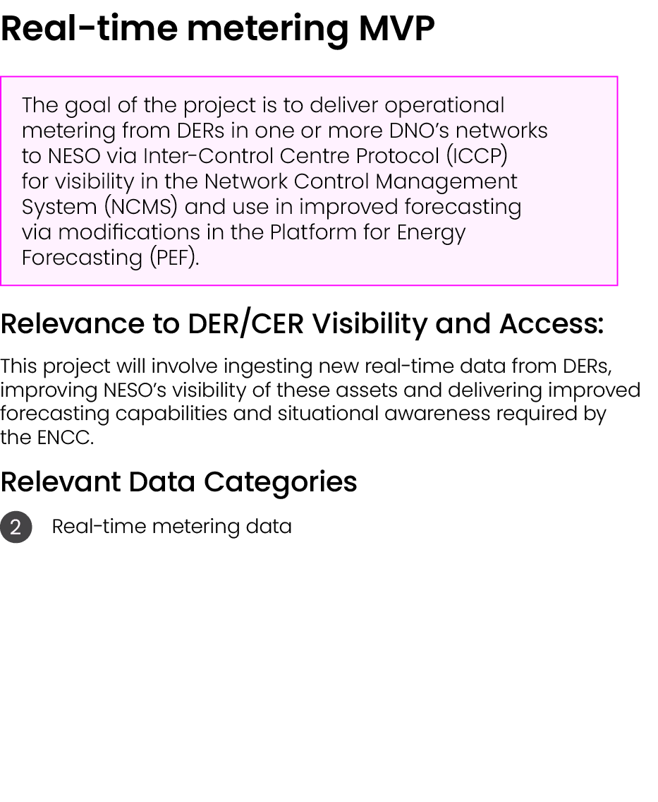 Real time metering MVP ￼ Relevance to DER/CER Visibility and Access: This project will involve ingesting new real tim...