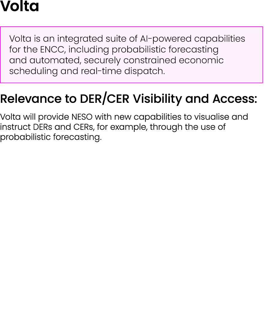 Volta ￼ Relevance to DER/CER Visibility and Access: Volta will provide NESO with new capabilities to visualise and in...