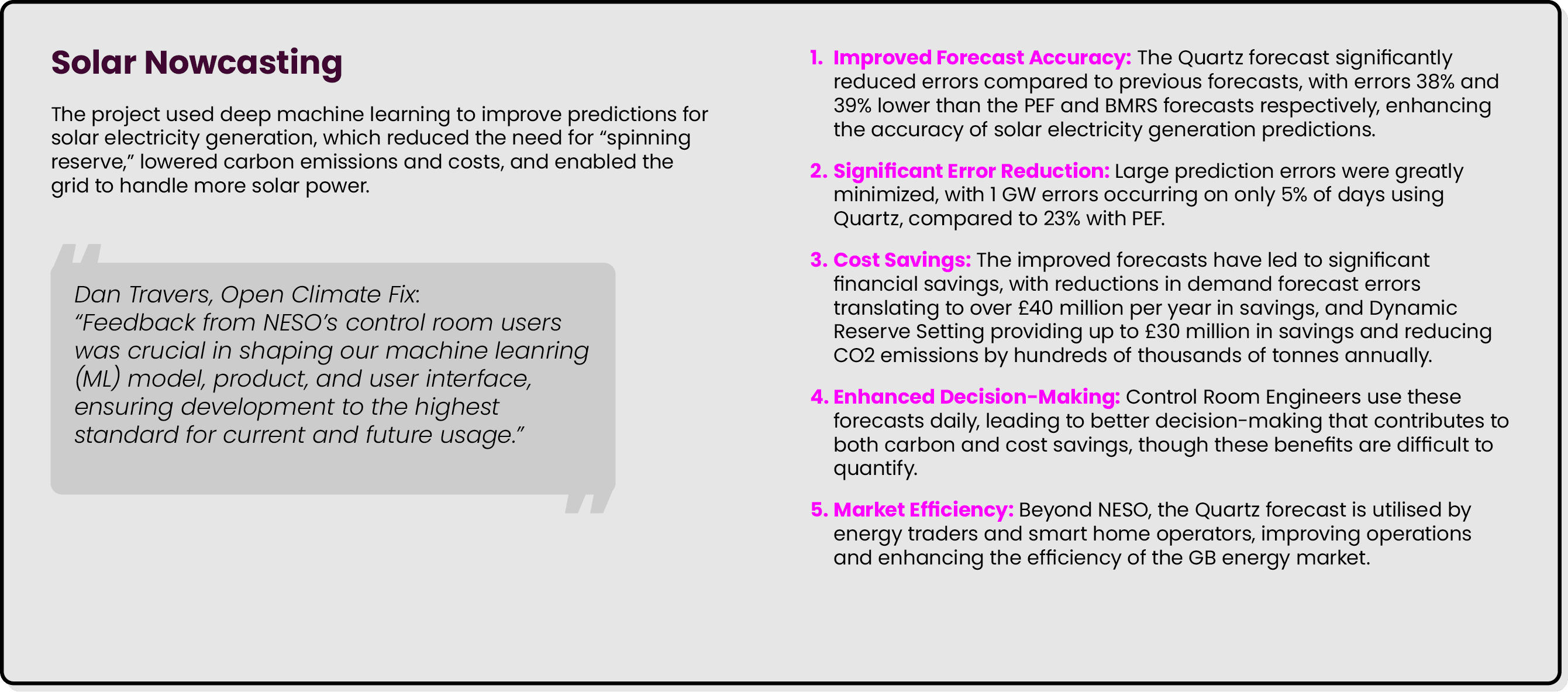 Solar Nowcasting The project used deep machine learning to improve predictions for solar electricity generation, whic...