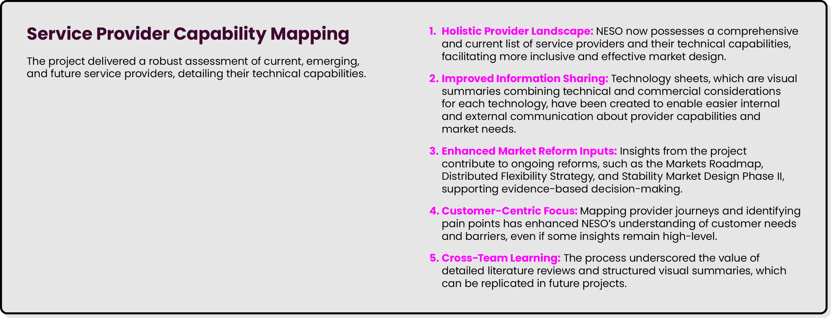 Service Provider Capability Mapping The project delivered a robust assessment of current, emerging, and future servic...