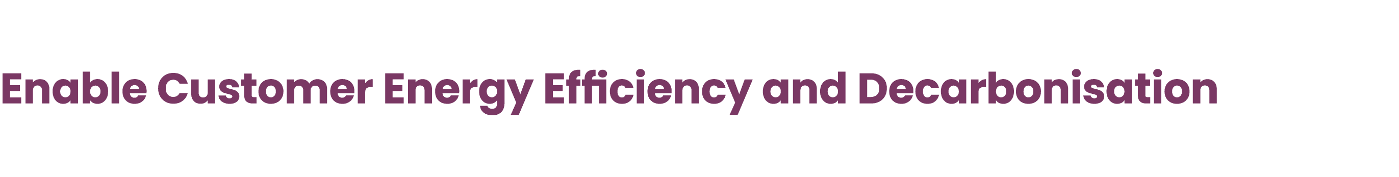 Enable Customer Energy Efficiency and Decarbonisation