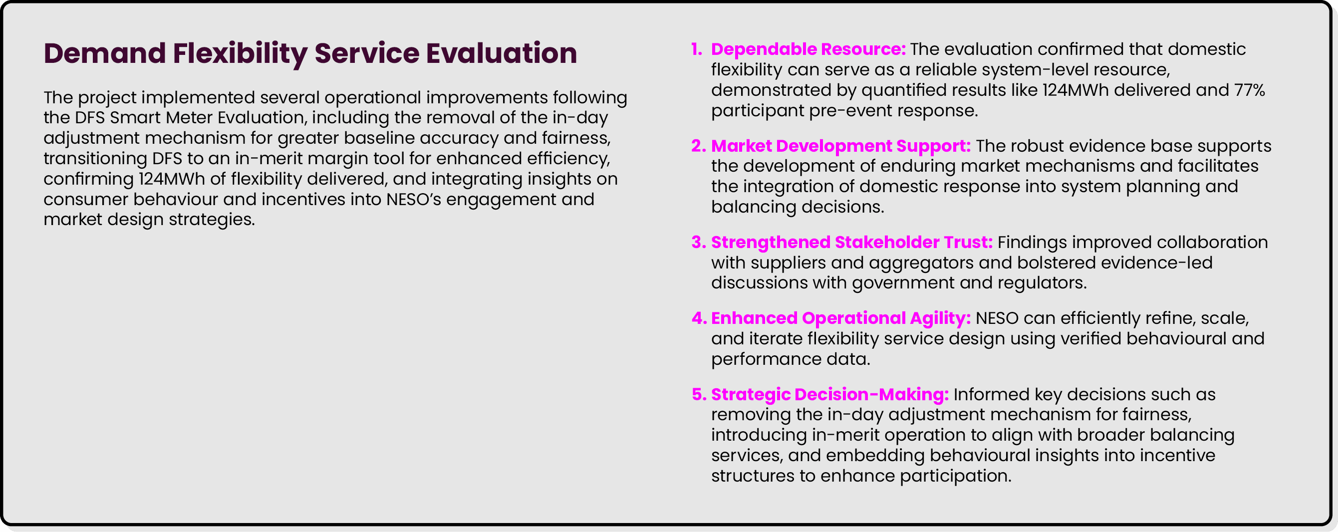Demand Flexibility Service Evaluation The project implemented several operational improvements following the DFS Smar...