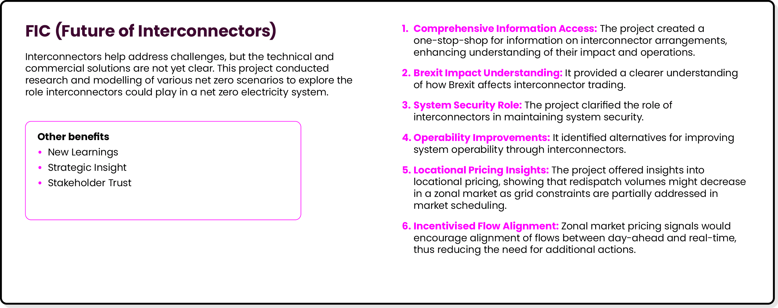 FIC (Future of Interconnectors) Interconnectors help address challenges, but the technical and commercial solutions a...