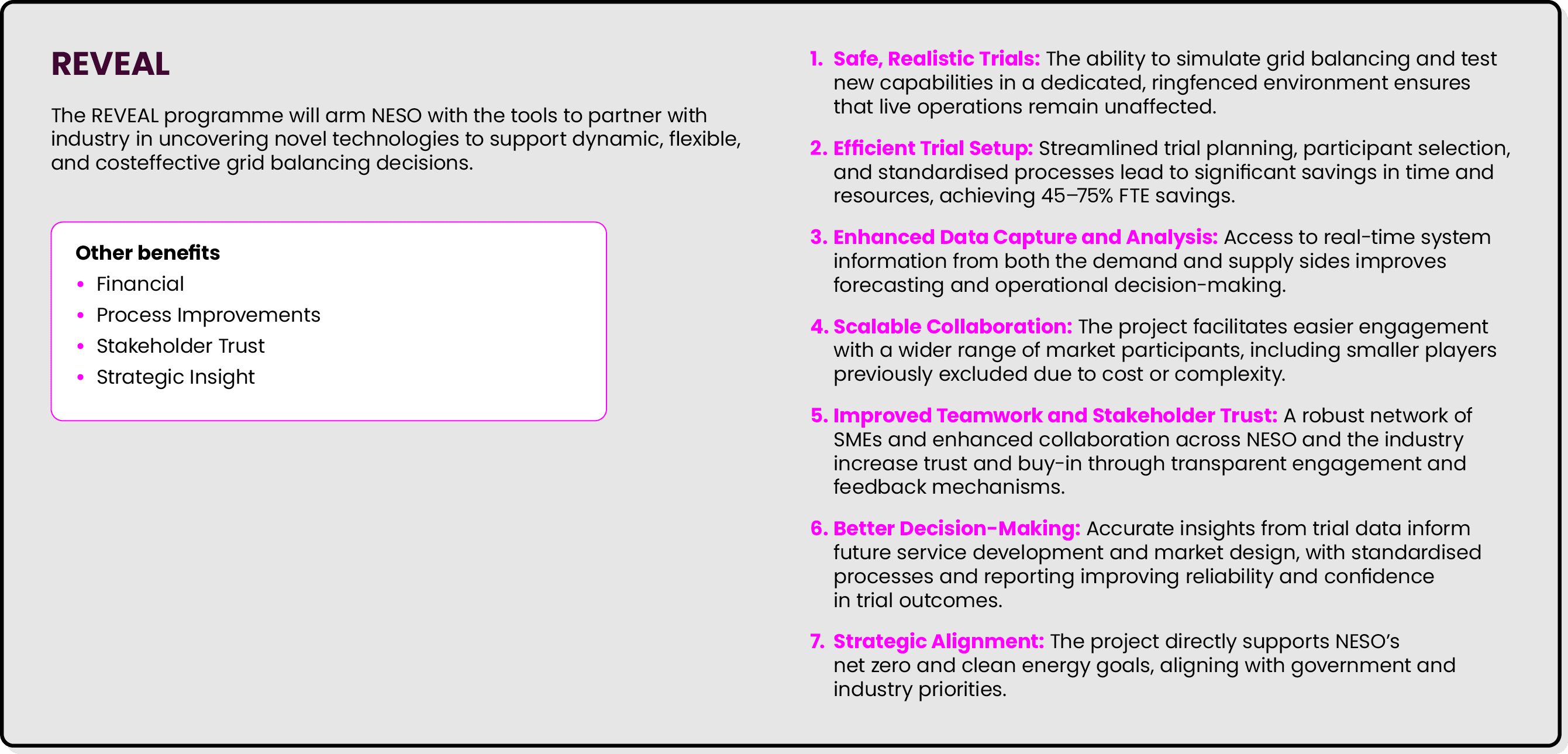 REVEAL The REVEAL programme will arm NESO with the tools to partner with industry in uncovering novel technologies to...