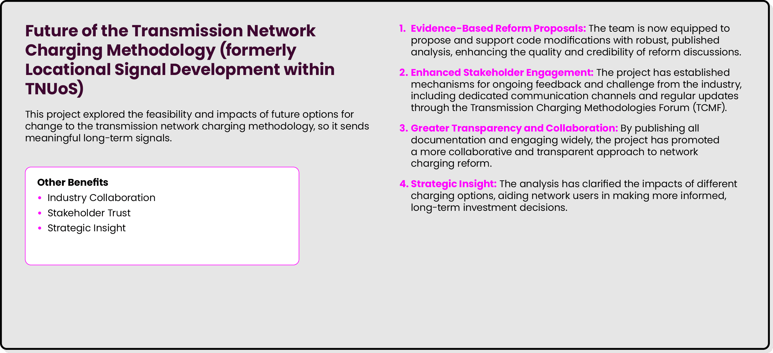 Future of the Transmission Network Charging Methodology (formerly Locational Signal Development within TNUoS) This pr...