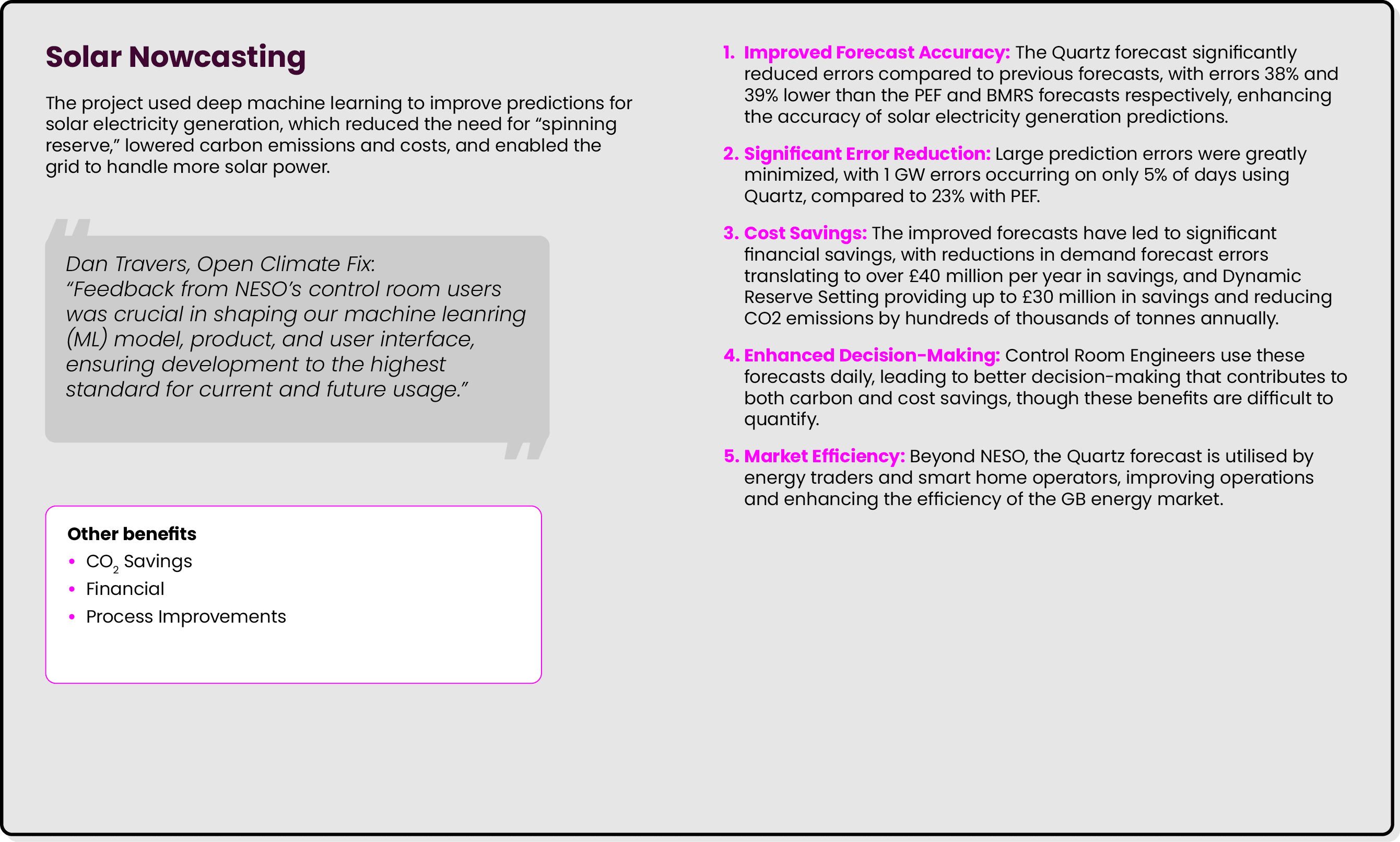 Solar Nowcasting The project used deep machine learning to improve predictions for solar electricity generation, whic...