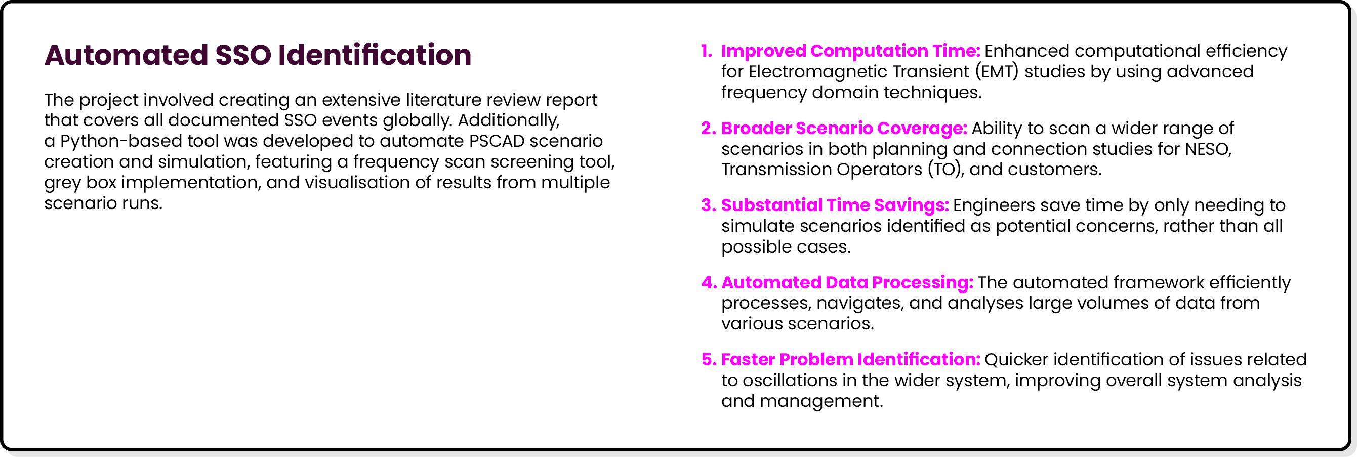 Automated SSO Identification The project involved creating an extensive literature review report that covers all docu...