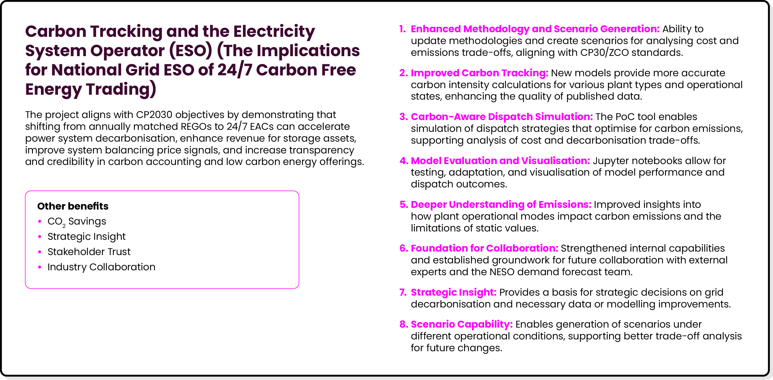 Carbon Tracking and the Electricity System Operator (ESO) (The Implications for National Grid ESO of 24/7 Carbon Free...