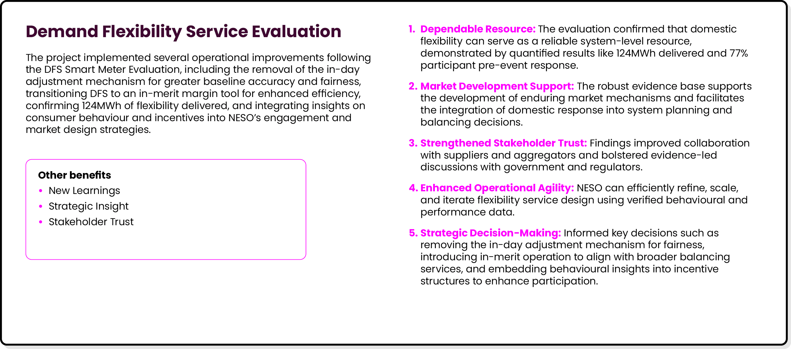 Demand Flexibility Service Evaluation The project implemented several operational improvements following the DFS Smar...