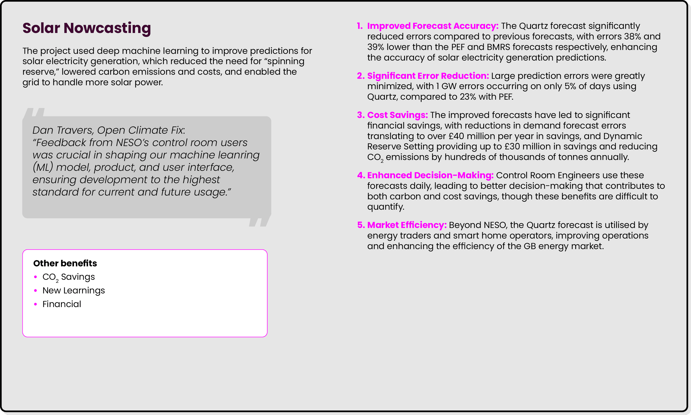 Solar Nowcasting The project used deep machine learning to improve predictions for solar electricity generation, whic...