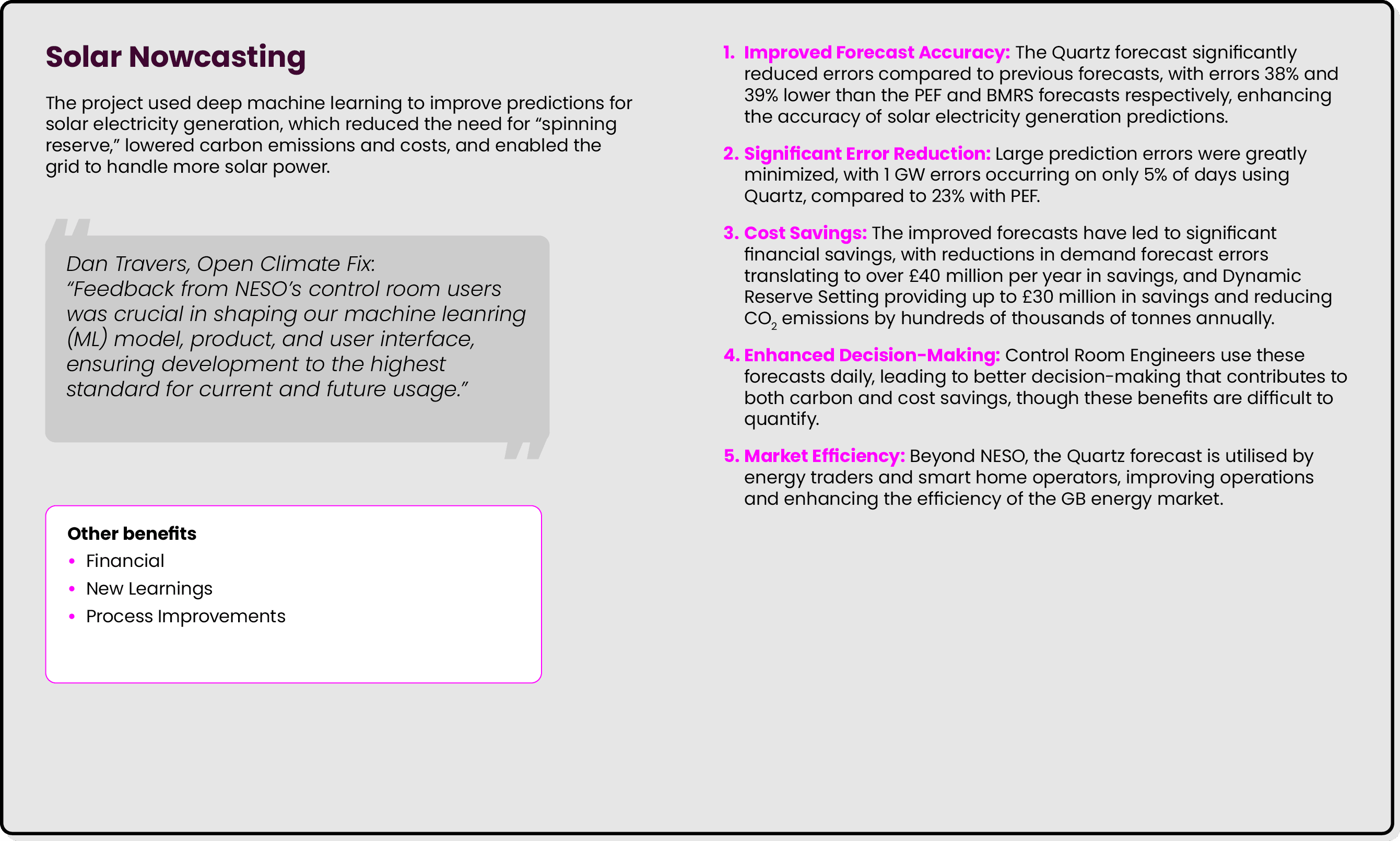 Solar Nowcasting The project used deep machine learning to improve predictions for solar electricity generation, whic...