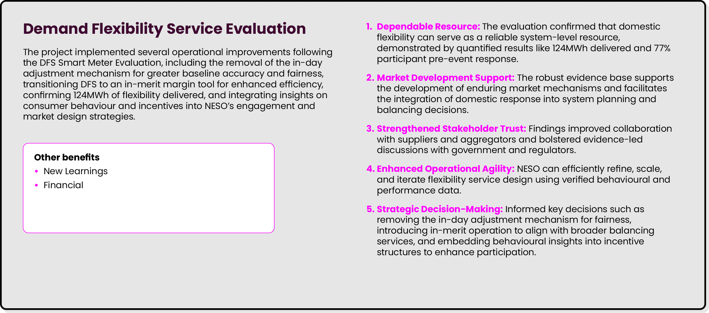 Demand Flexibility Service Evaluation The project implemented several operational improvements following the DFS Smar...
