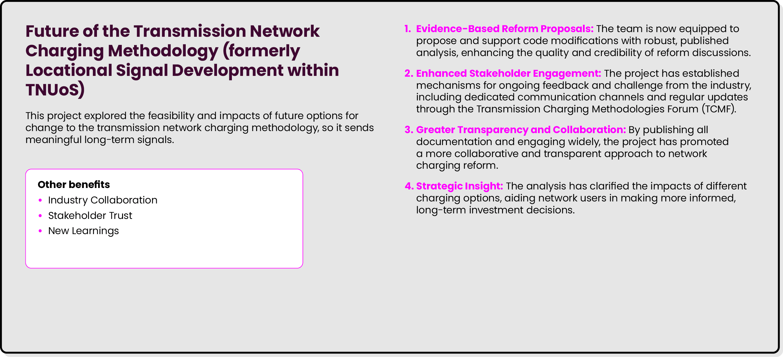 Future of the Transmission Network Charging Methodology (formerly Locational Signal Development within TNUoS) This pr...