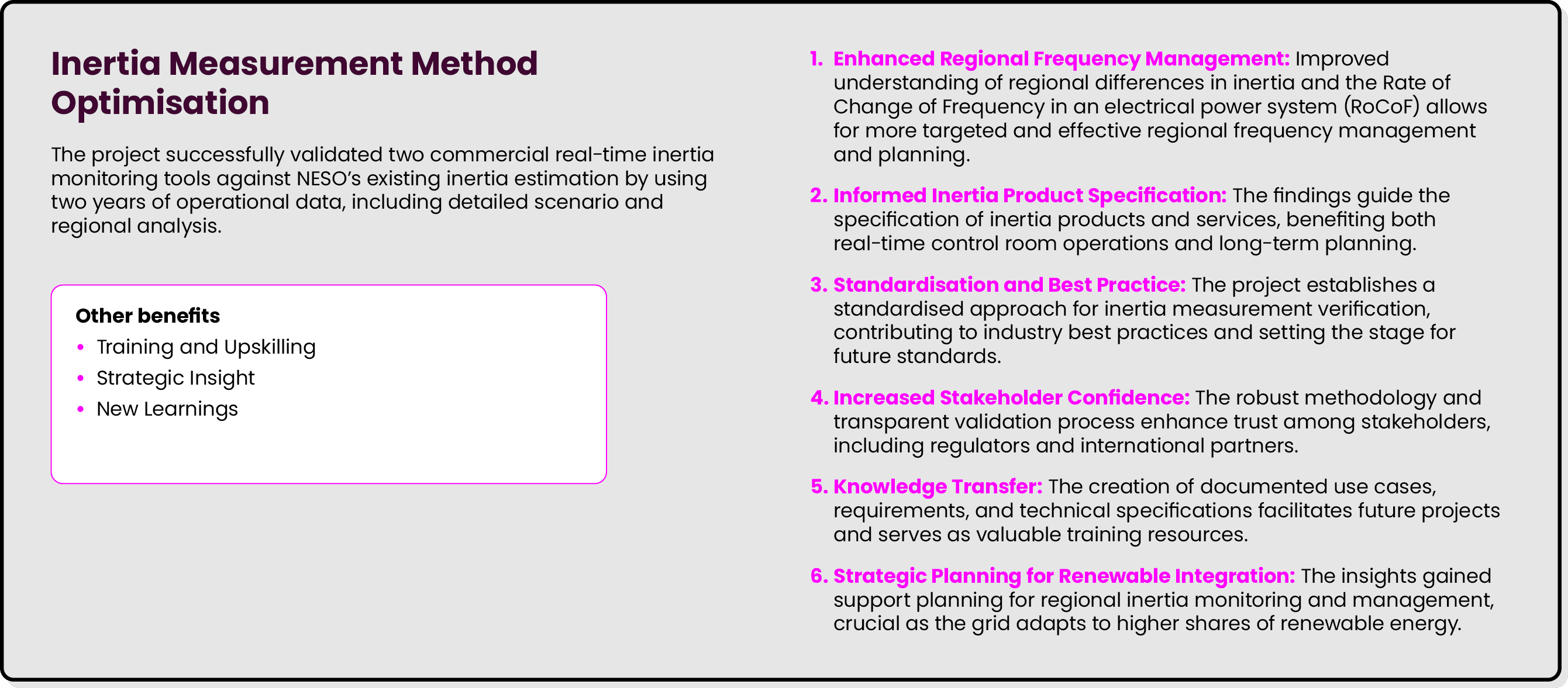 Inertia Measurement Method Optimisation The project successfully validated two commercial real time inertia monitorin...