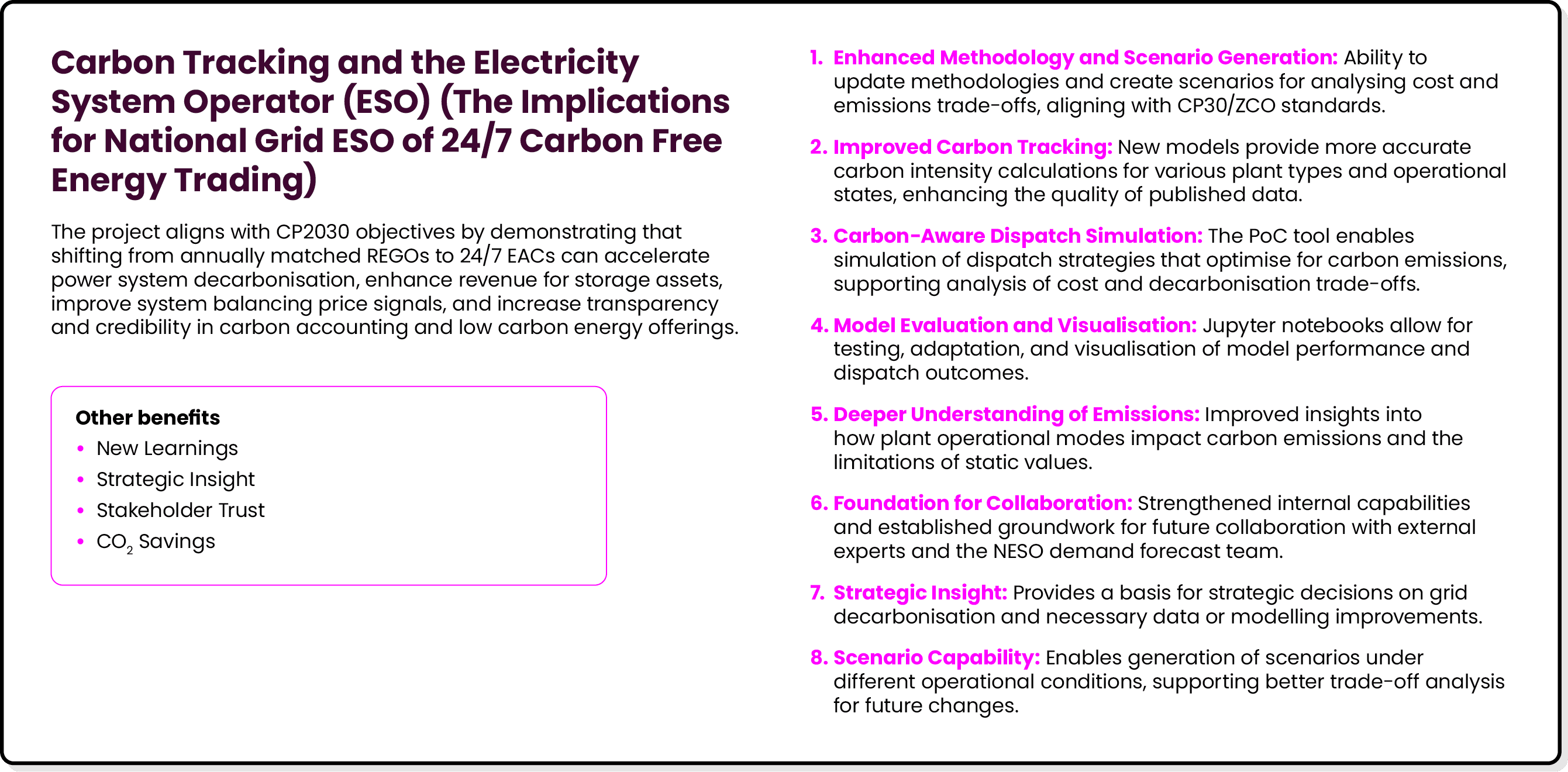 Carbon Tracking and the Electricity System Operator (ESO) (The Implications for National Grid ESO of 24/7 Carbon Free...