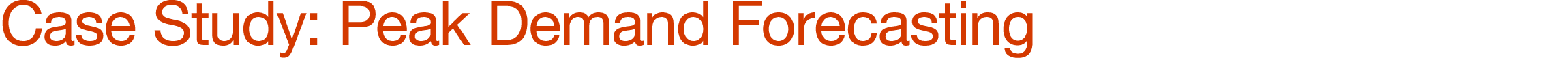 Case Study: Peak Demand Forecasting 