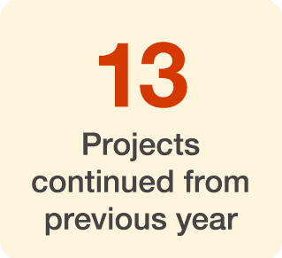 13 Projects continued from previous year