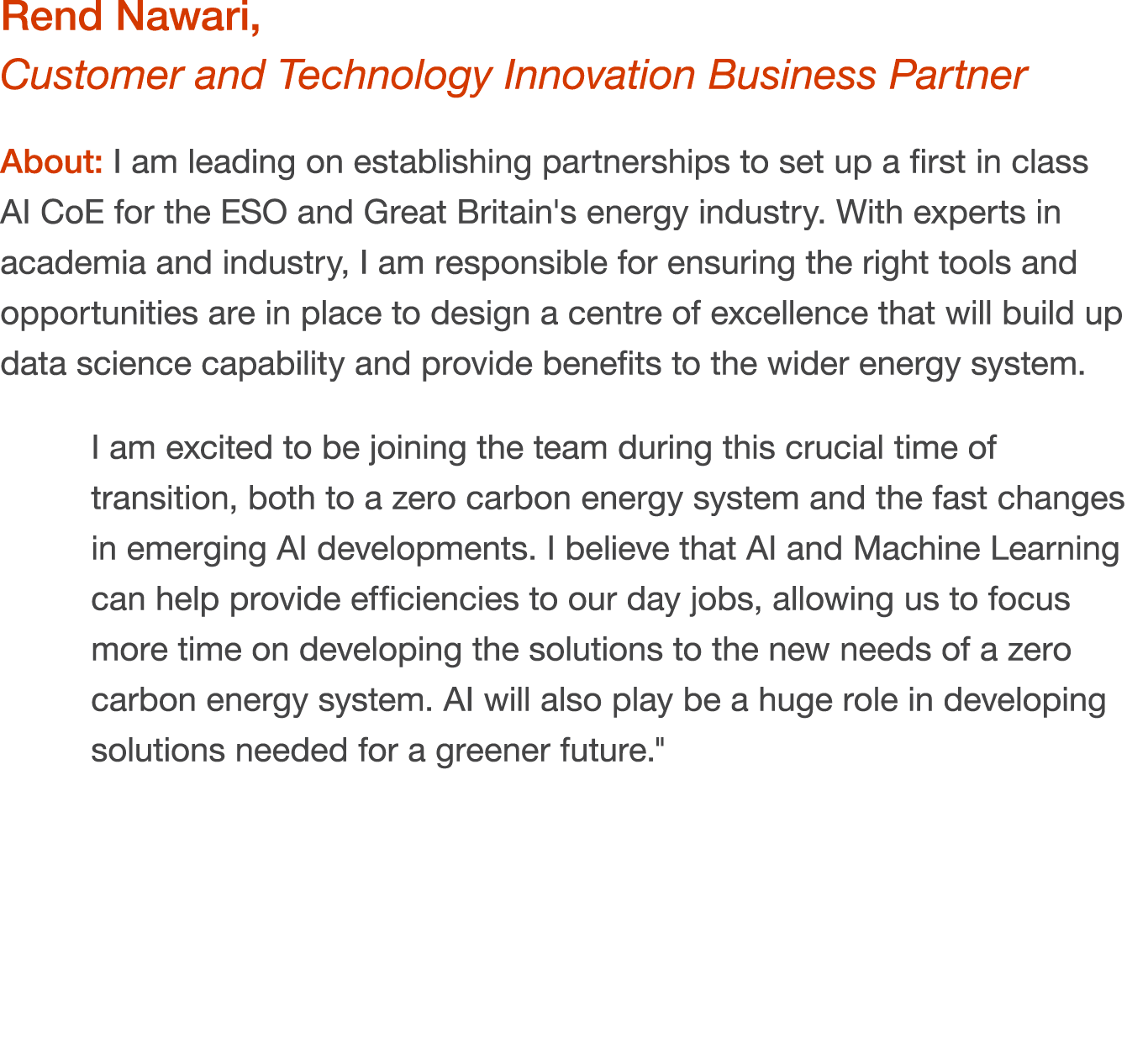 Rend Nawari, Customer and Technology Innovation Business Partner About: I am leading on establishing partnerships to ...