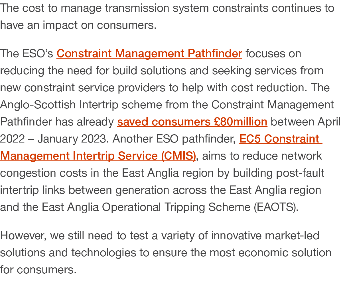 The cost to manage transmission system constraints continues to have an impact on consumers. The ESO’s Constraint Man...