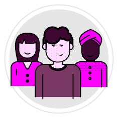 A man and two women are standing next to each other. Description generated by AI