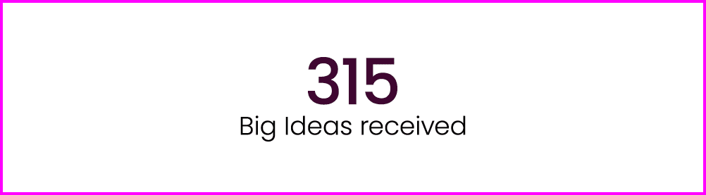 315 Big Ideas received