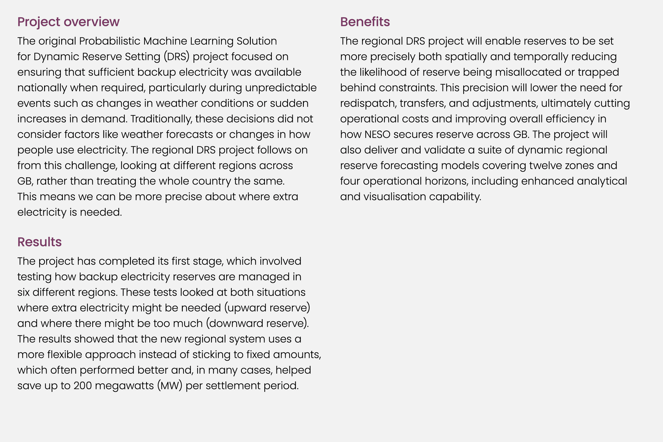 Project overview The original Probabilistic Machine Learning Solution for Dynamic Reserve Setting (DRS) project focus...