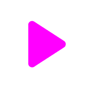 A pink triangle with a play button on it. Description generated by AI
