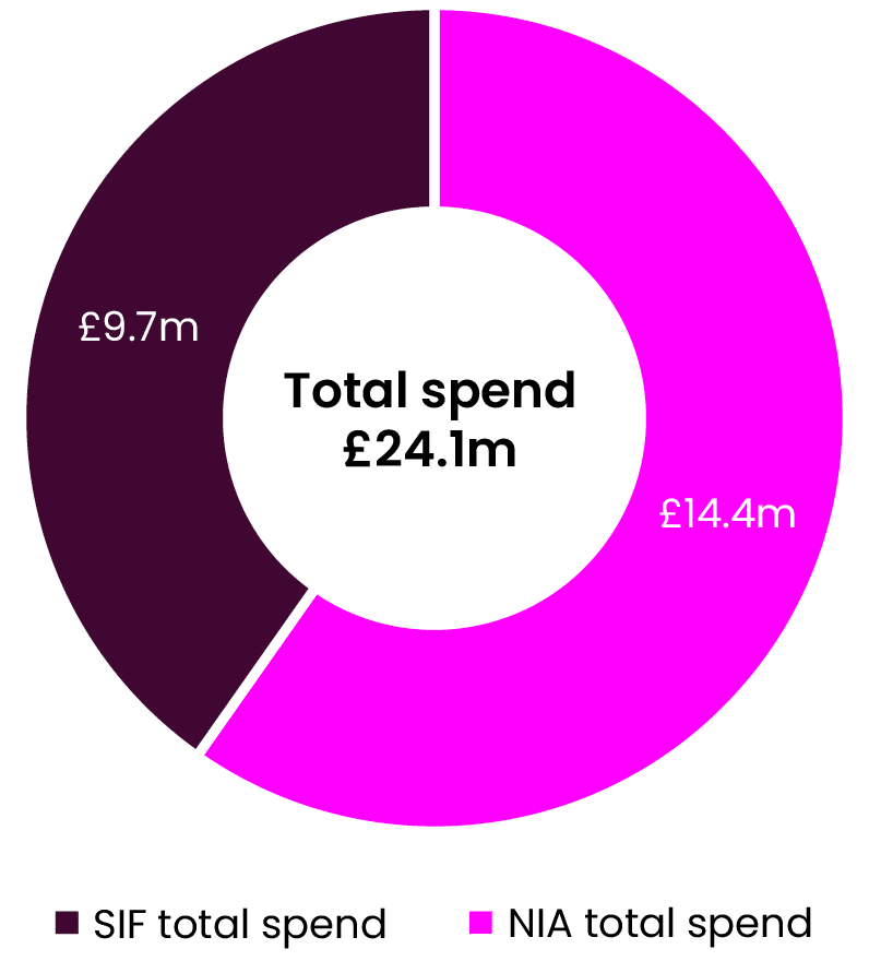 A pie chart showing the total spend on NMA Total Expenditure. Description generated by AI