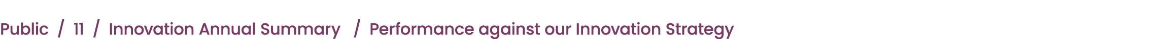 Public / 11 / Innovation Annual Summary / Performance against our Innovation Strategy 