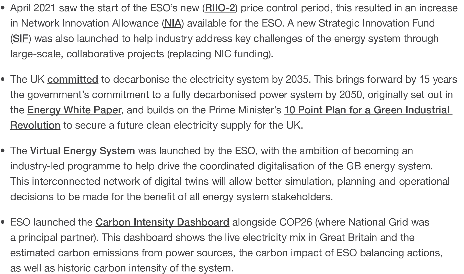   April 2021 saw the start of the ESO s new (RIIO-2) price control period, this resulted in an increase in Network In   