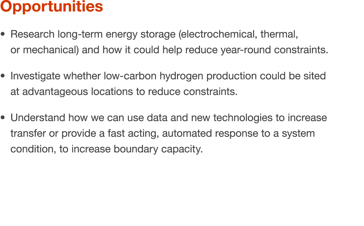 Opportunities  Research long-term energy storage (electrochemical, thermal, or mechanical) and how it could help redu   