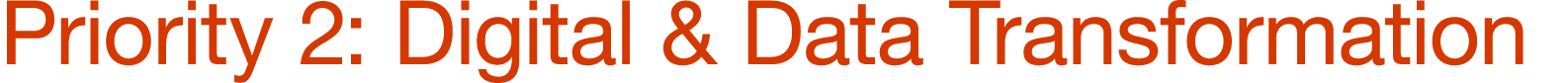 Priority 2: Digital & Data Transformation
