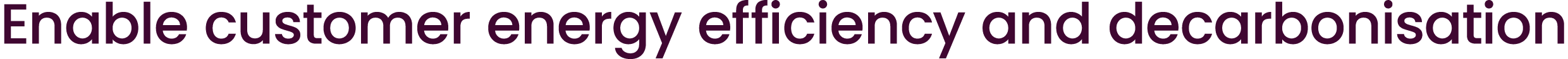 Enable customer energy efficiency and decarbonisation