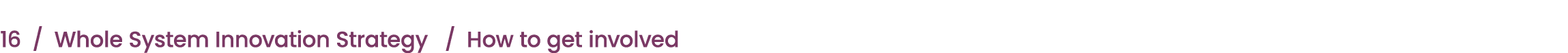 16 / Whole System Innovation Strategy / How to get involved 
