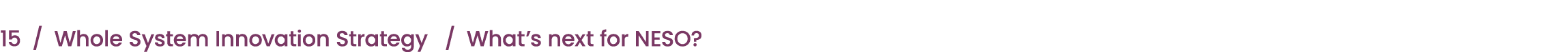 15 / Whole System Innovation Strategy / What’s next for NESO? 