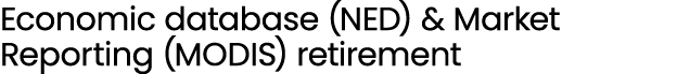 Economic database (NED) & Market Reporting (MODIS) retirement 