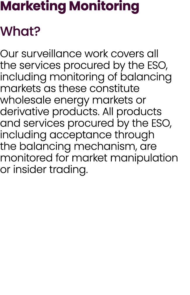 Marketing Monitoring What? Our surveillance work covers all the services procured by the ESO, including monitoring of...